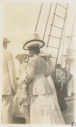 Image of Mrs. Robert E. Peary on deck of S.S. Roosevelt, July 6, 1908